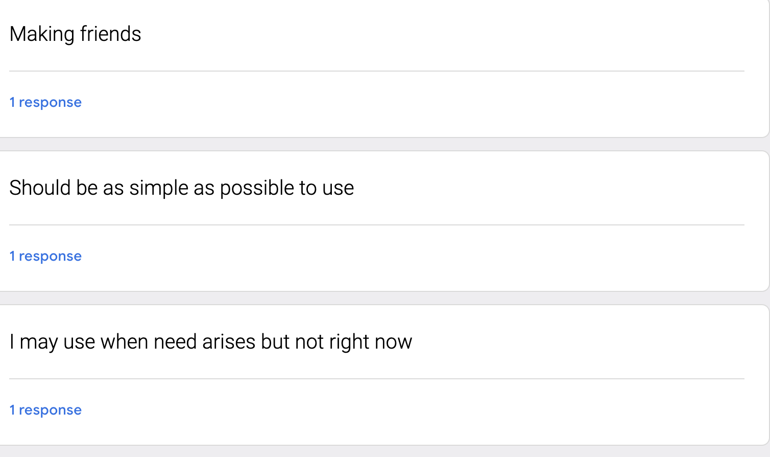 Survey response 5